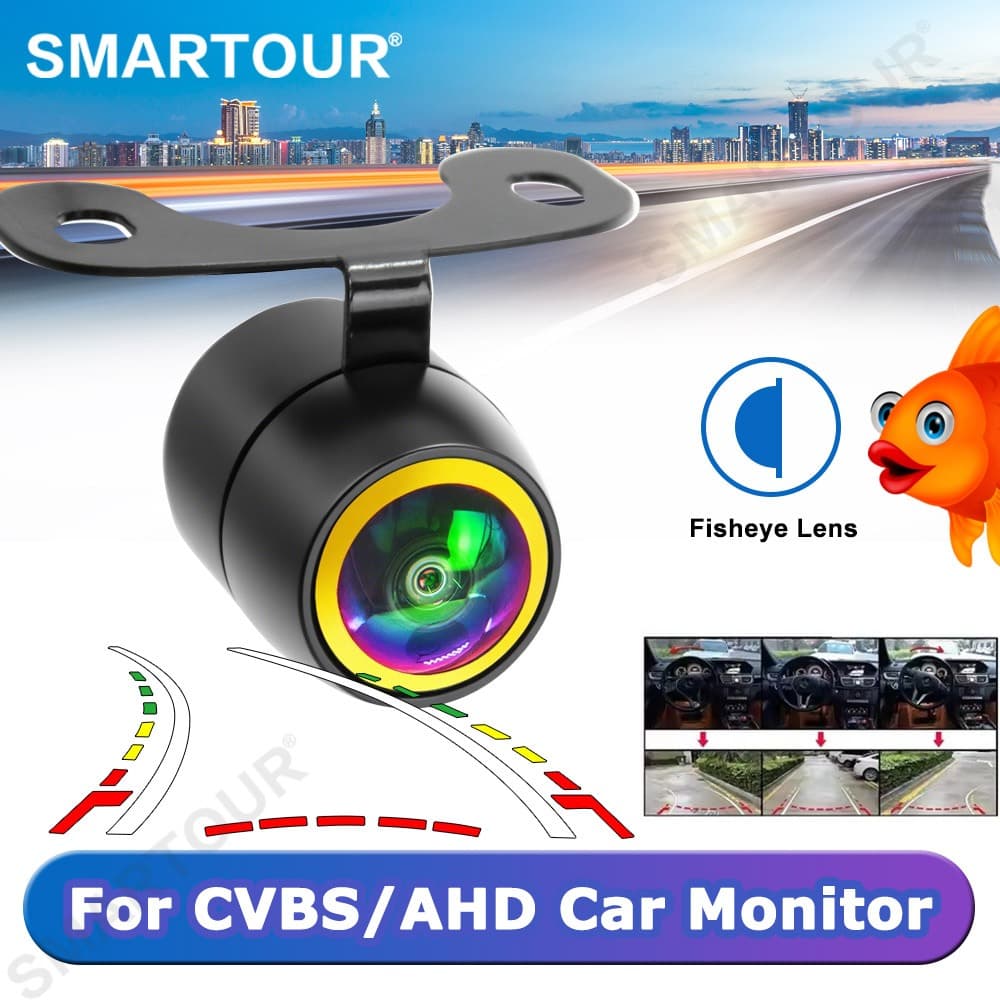 180'4k AHD 1080P Visão Noturna Carro Trajetória Dinâmica Câmera De Traseira Fisheye Linha De Estacionamento Em Movimento