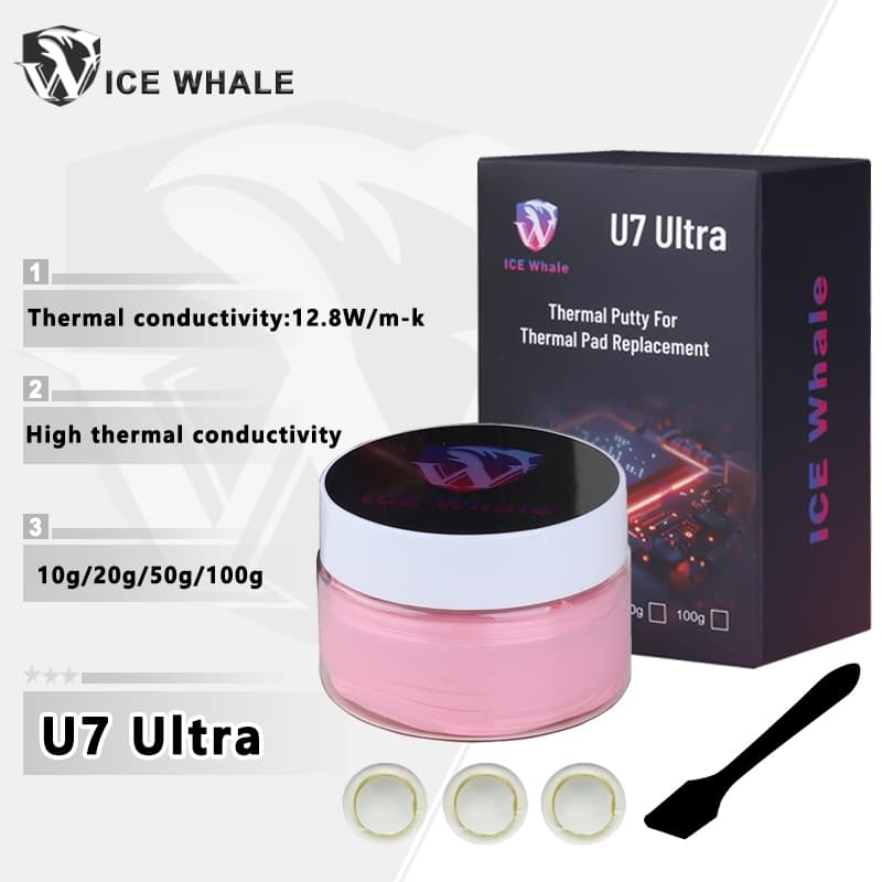 Massa Ultra Térmica Whale U7 , Para Processador VGA GPU IC , Resfriamento Rápido , Almofada , Substituição , Bloqueio De