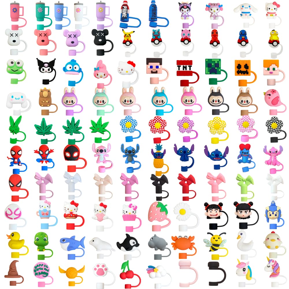 1 Peça Tampa De Palha Da Série De Desenhos Animados Para Pontas De 10 Mm Tampas Reutilizáveis À Prova De Poeira Topper D