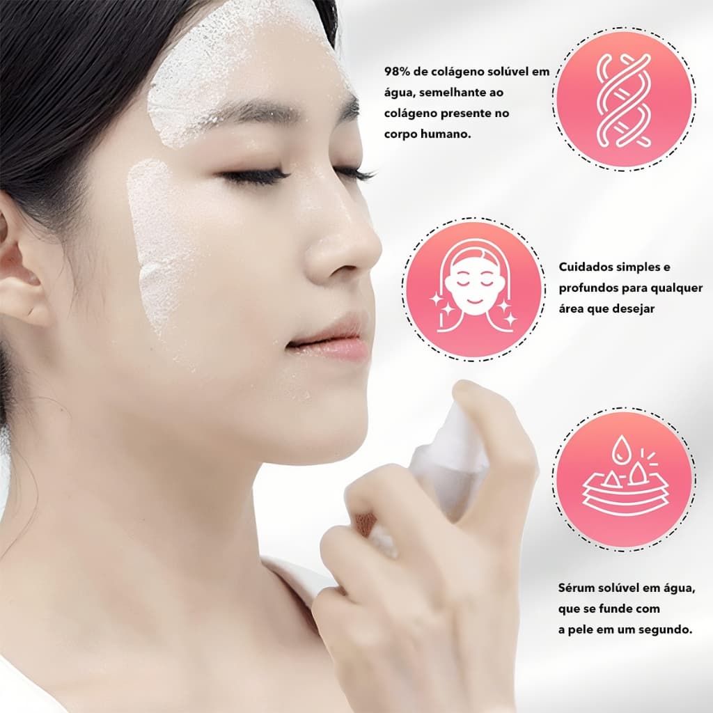 Máscara facial instantânea com colágeno nano para reafirmar e preencher linhas finas, conjunto de três peças
