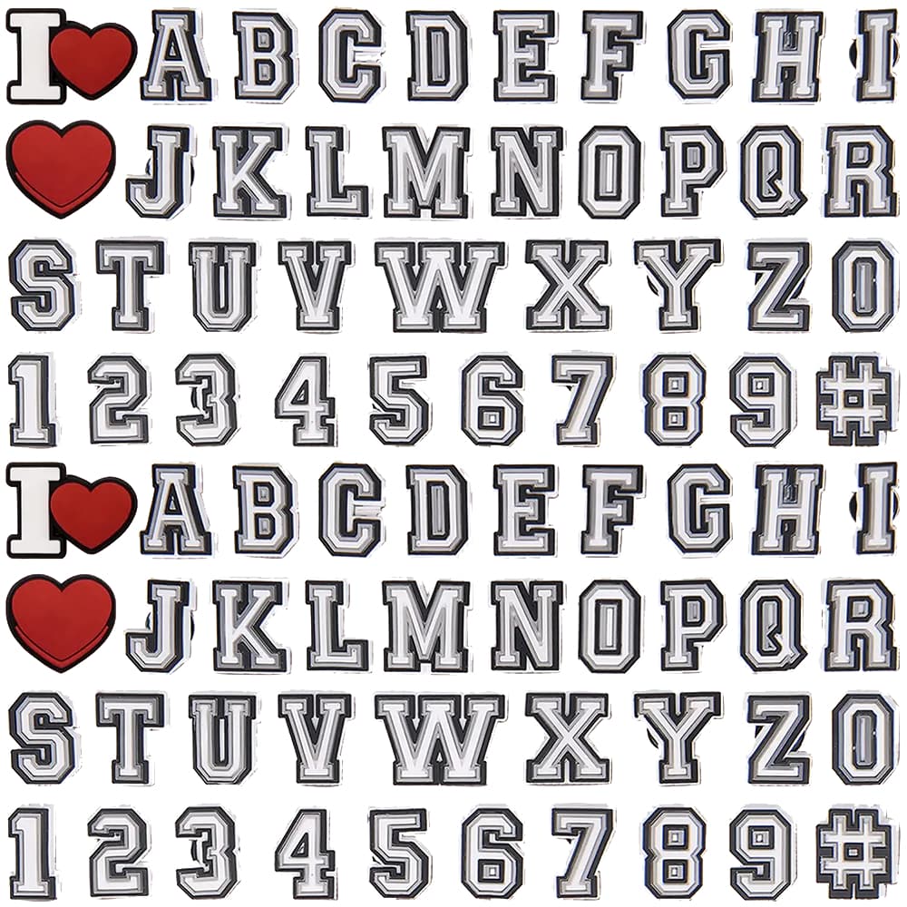 Quente 1 Pçs Letra Az Número Sapato Encantos DIY Tamancos Aceessories Sandálias Pino Decorar Fivela Presentes