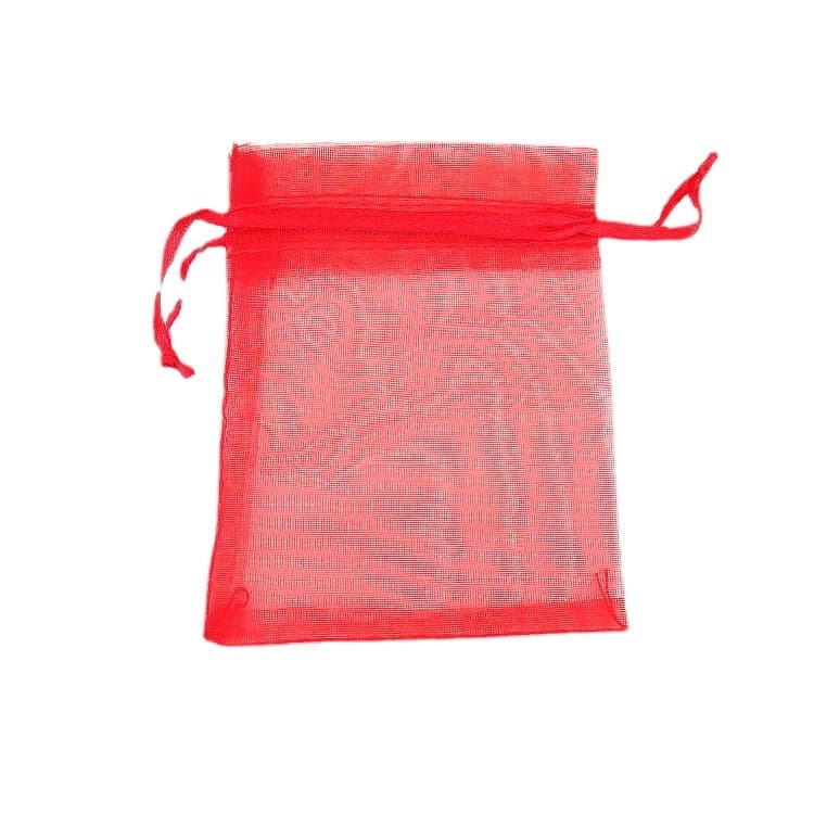 10 * 15cm Saco De Fio Vermelho Presente Com Cordão Malha Para Embalagem De Jóias