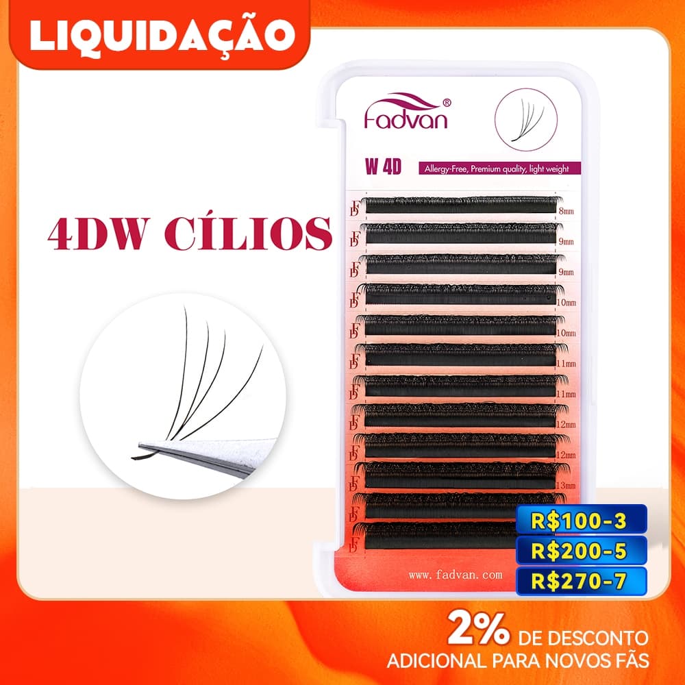 Cílios Fadvan W 4D Extensão De Cílios Alongamento W Novidade Volume Híbrido Maquiagem