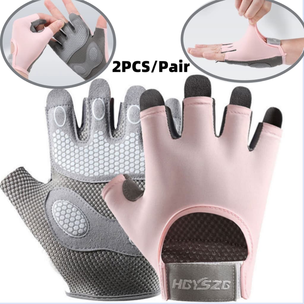 Luvas de fitness unissex de meio dedo com alça de pulso para condicionamento de musculação