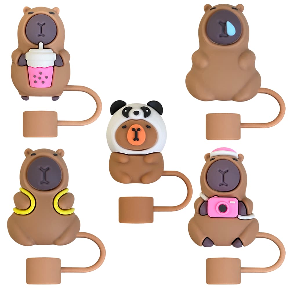 1 Pcs Tampa De Palha capybara Para Pontas De 10 Mm Tampas Reutilizáveis À Prova De Poeira Topper Decoração De Festa Topp