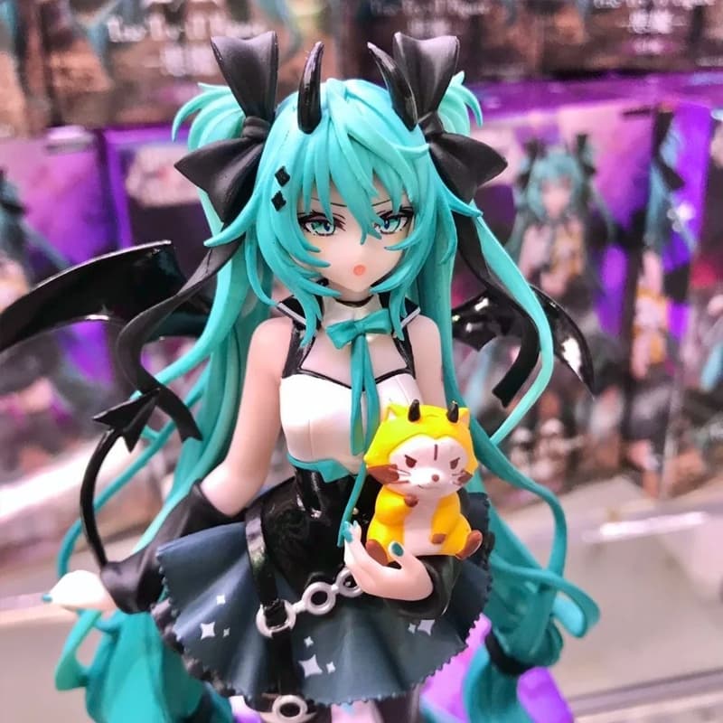 20cm Personagem Pequeno Diabo Hatsune Miku Guaxinim Anjo Escuro Caso Anime Figura De Ação Decoração Item Modelos Colecio