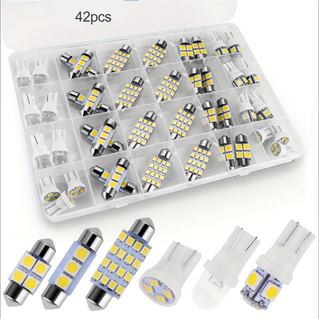 Conjunto de 42 Peças LED para Carro T10 Lâmpada de Combinação