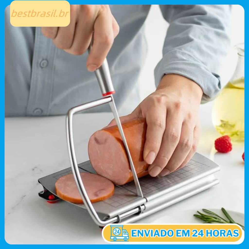 Fatiador Cortador de Queijo Frios Manual a Fio de Aço Inox Multifuncional Fatiador de presunto, queijo e pão