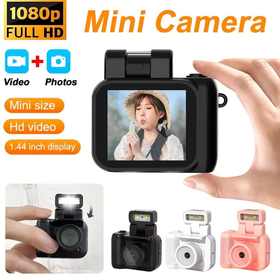 Y4000 Mini Câmera Com Lâmpada Flash Tela LCD Portátil Bolso Cam Gravador De Vídeo HD 1080P Digital Estudante Pequena Fil