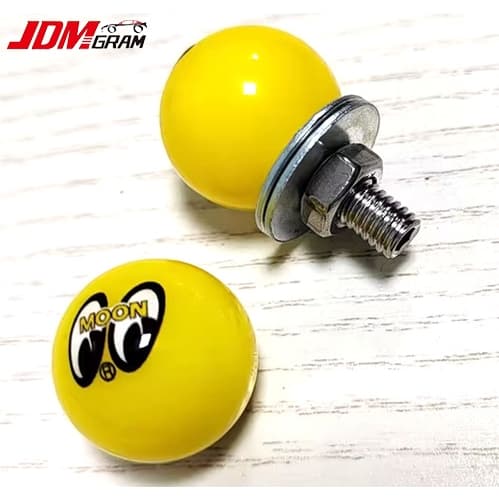 Jdmgrama MoonEyes Parafuso Da Placa De Licença Amarelo Preto Universal Fixo Decoração Do Corpo Carro Modificação Persona