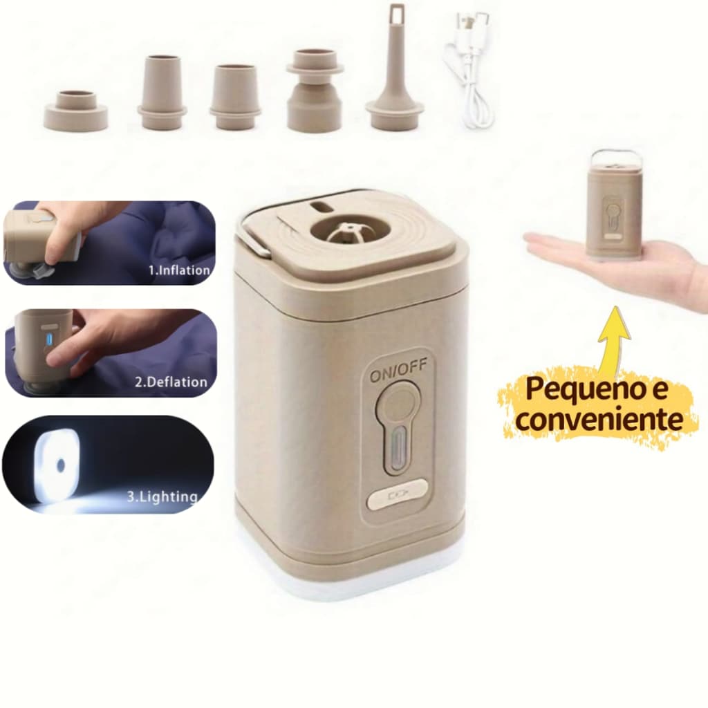 Bomba de Ar Sem Fio, Carregamento e Sucção de Dupla Finalidade,  Adequada para Colchão de Bateria de