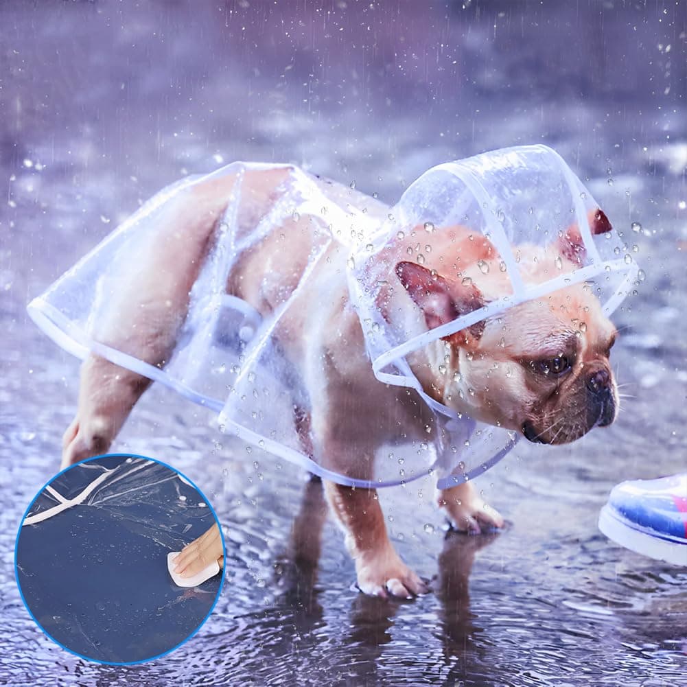 Capa de Chuva Pet Impermeável Proteção Cachorro Grande Médio Pequeno Porte Passeio Chuva Transparente e à prova d'água