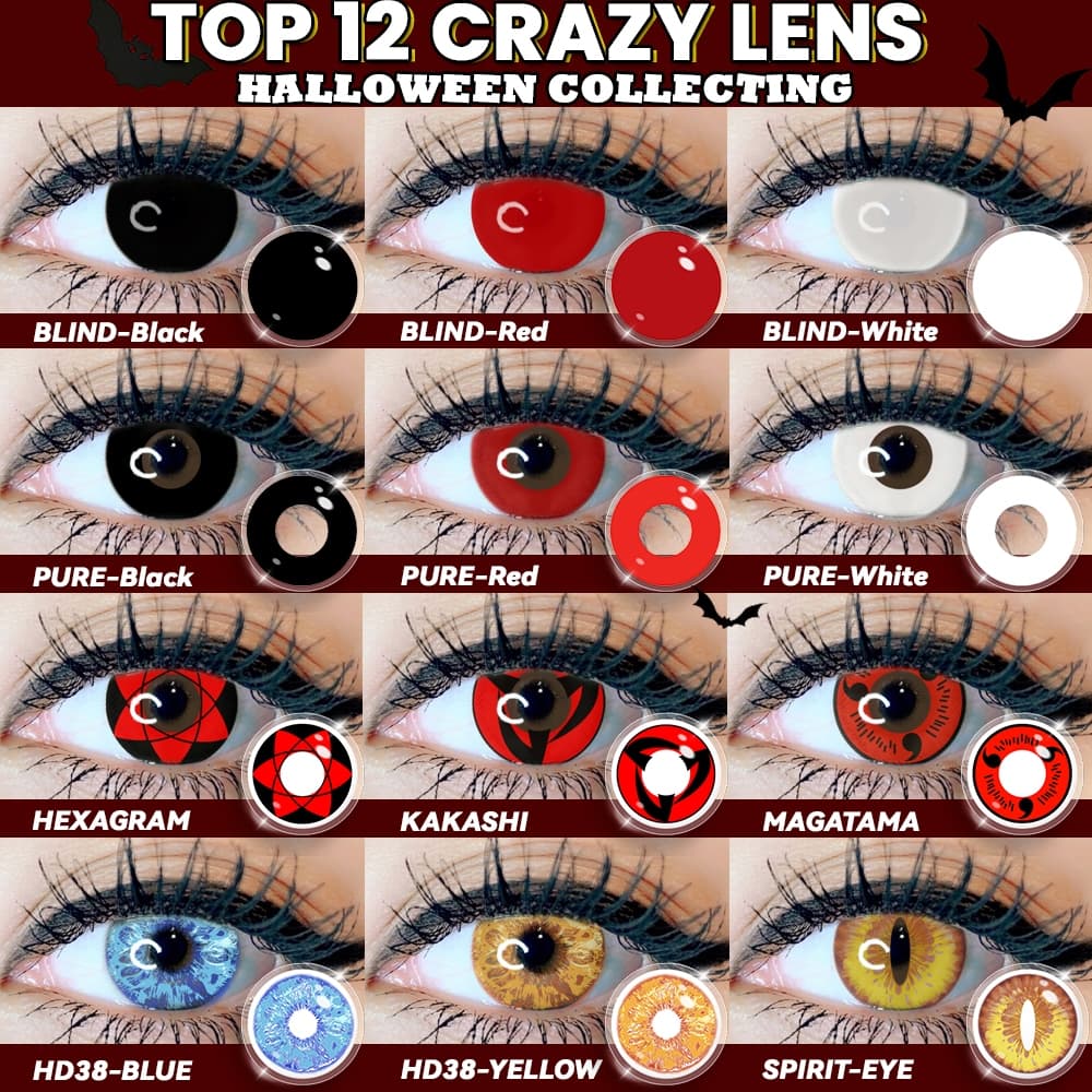 EYESHARE Magister Anime Cosplay Lente De Contato Halloween Naruto Branco Preto Vermelho Azul Amarelo Envio Do Brasil Uso