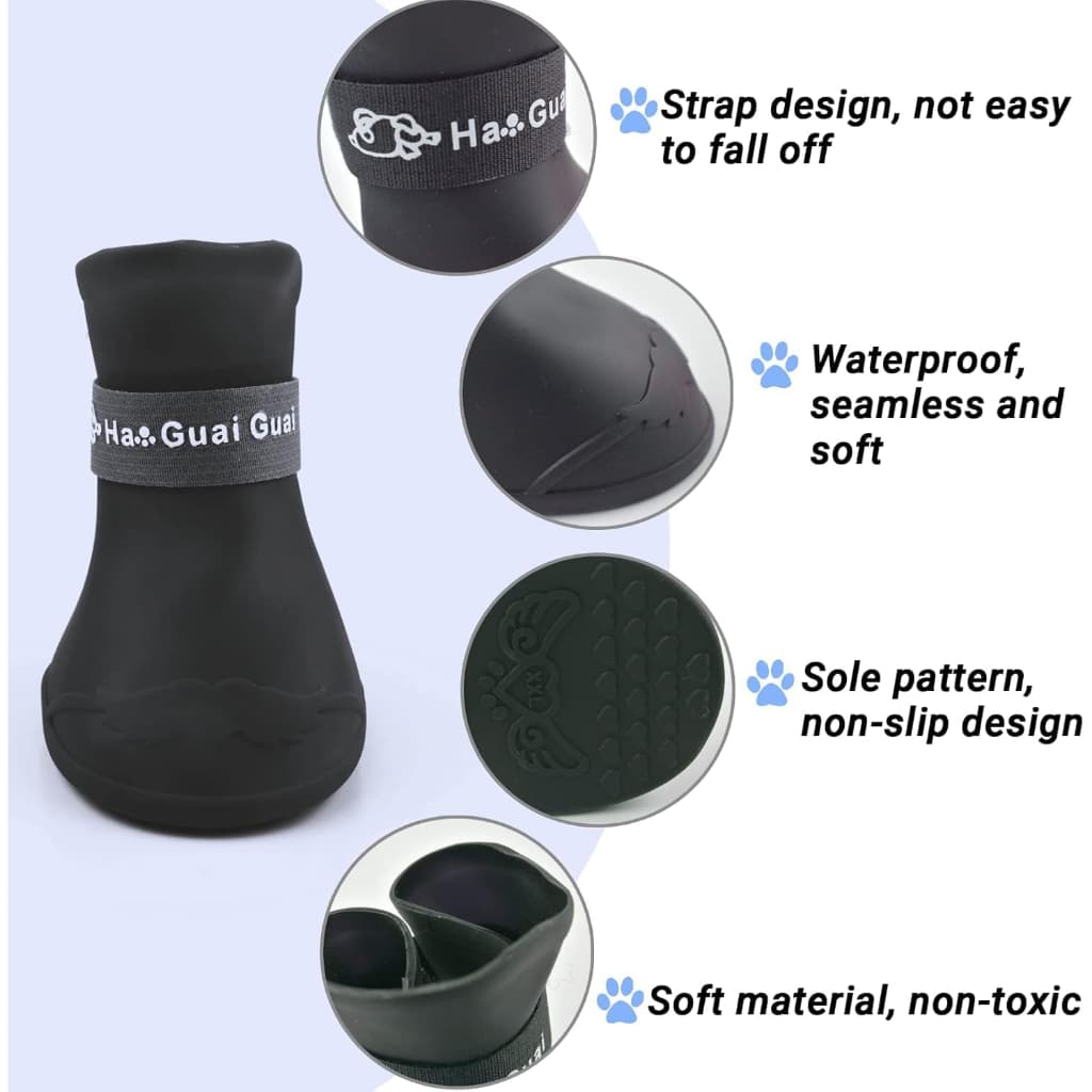 Kit 4  Pet Bota de Borracha Antiderrapante Botinha a Prova D'água Protetor de Pata Silicone Para Cachorro