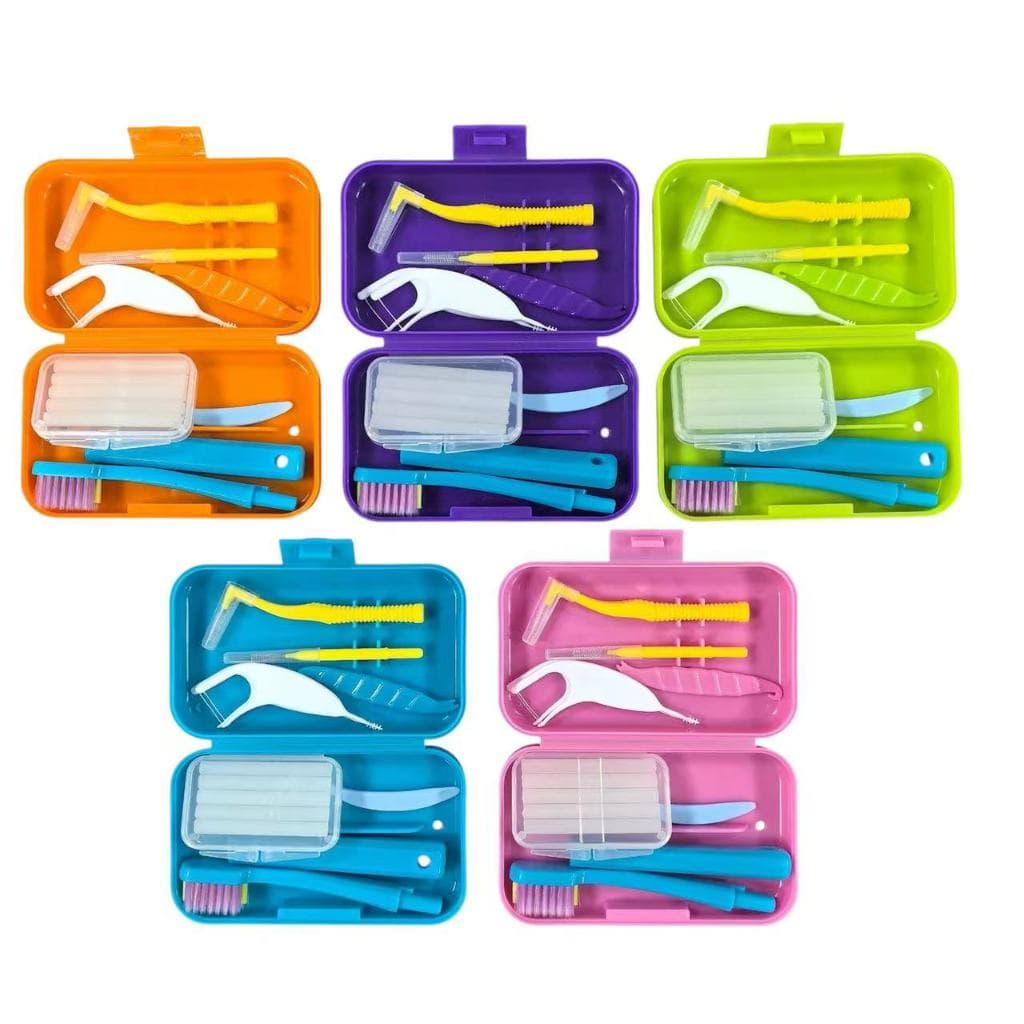 Conjunto De Limpeza Portátil Dentária De 7 Unidades/Caixa , Kit De Viagem , De Armazenamento Oral Profunda , Escova Inte