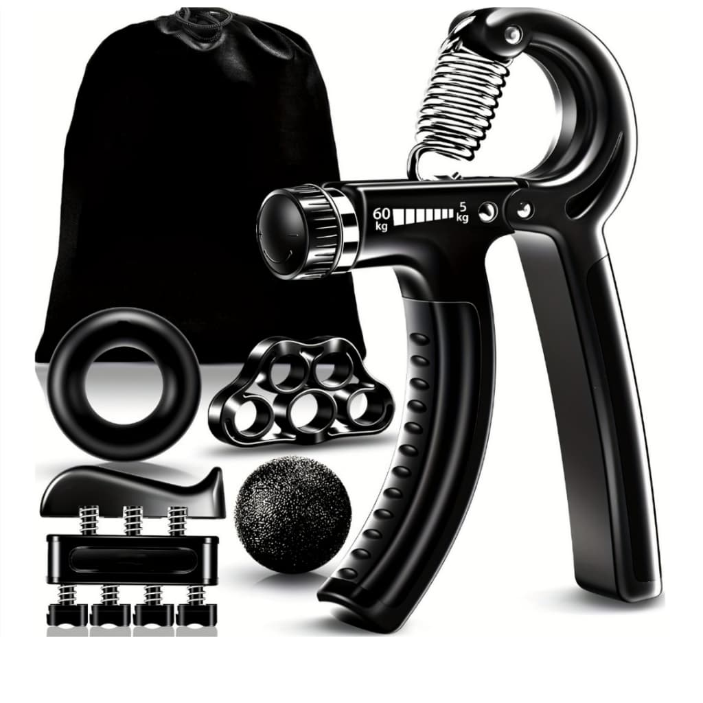 Kit 5 Peças Hand Grip Flexor De Punho Ajustável De Mola Antebraço Mãos 5-60Kgs Com Contador