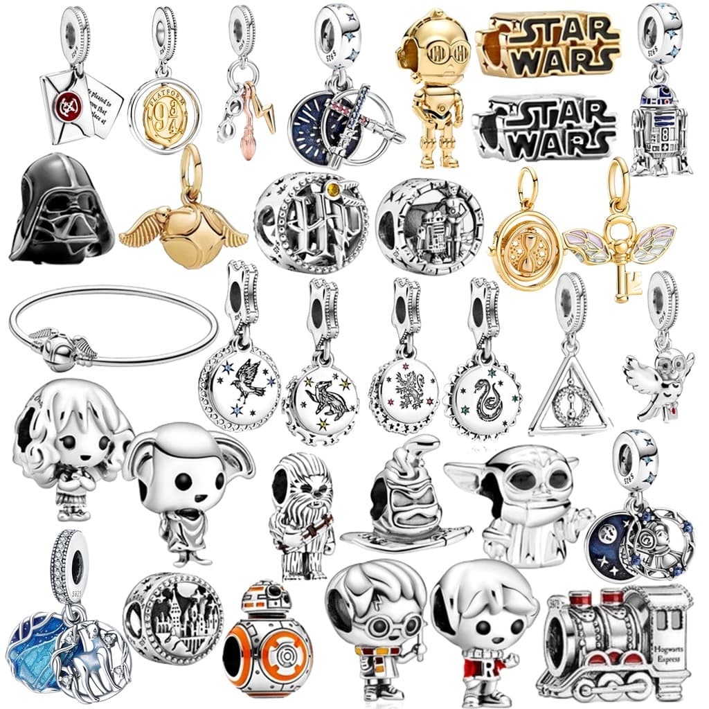 Pingente Berloque Mágico em Prata S925 【Coleção Harry Potter】 - Combinável com Colar/Pulseira/Bracelete