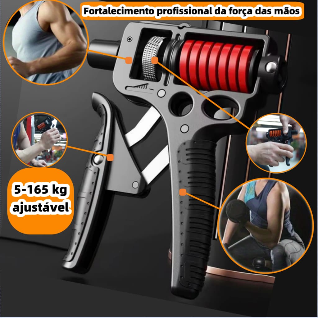 Hand Grip Metal 5-165 kg Resistente Fortalecedor Exercício Braço Antebraço Mola com Ajuste de Força