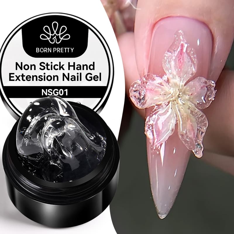 BORN PRETTY 15ml Transparente Antiaderente Extensão De Mão Gel Unha Polonês Para Modelagem 3D Nail Art Sólido Milky Jell
