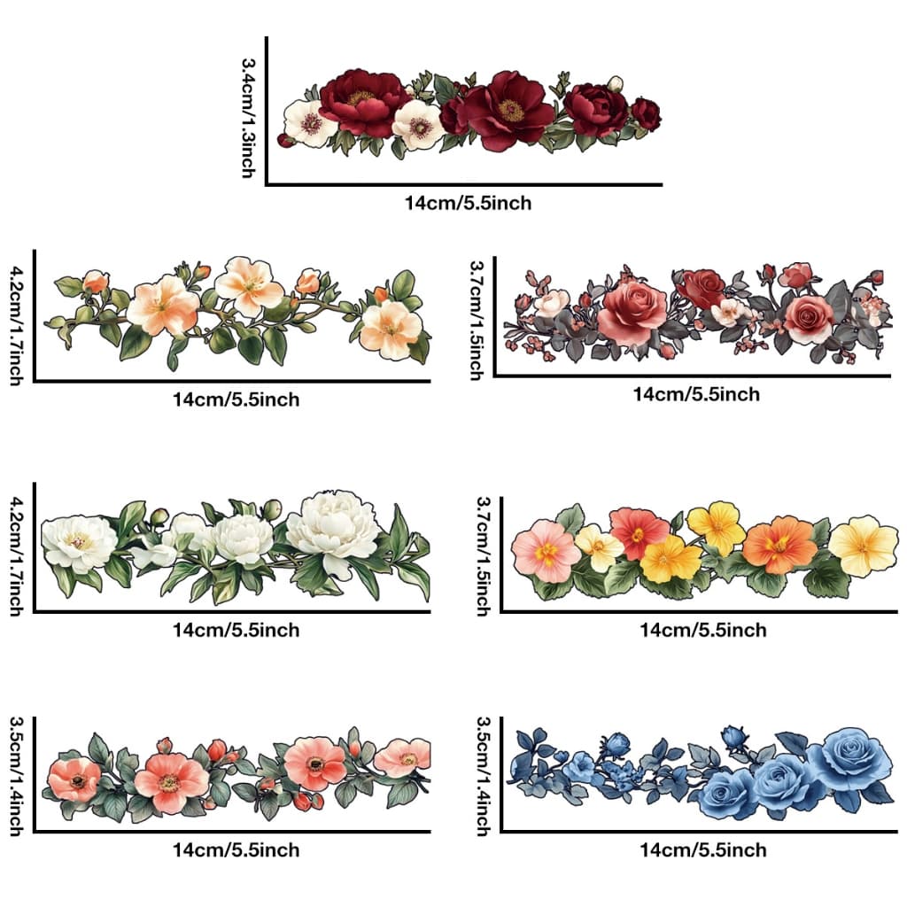 Linda Folha Floral 7 Peças De Transferências De Ferro Fáceis De Imprimir Adesivos De Roupas De Transferência De Calor Co