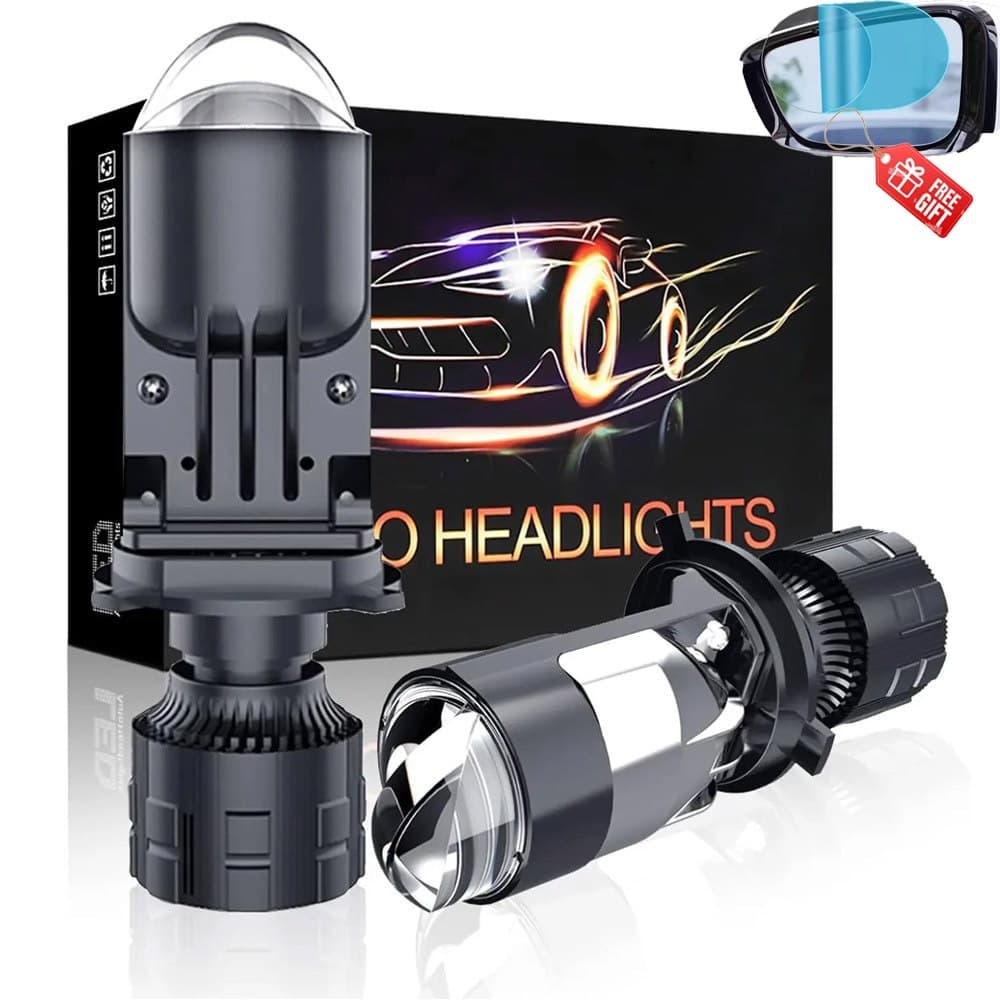 2pcs 30000LM 120W H4 Projetor LED Mini Lente Auto H4 Kit De Lâmpada De Farol Conversão High Beam Low 6000K Turbo Fan Car