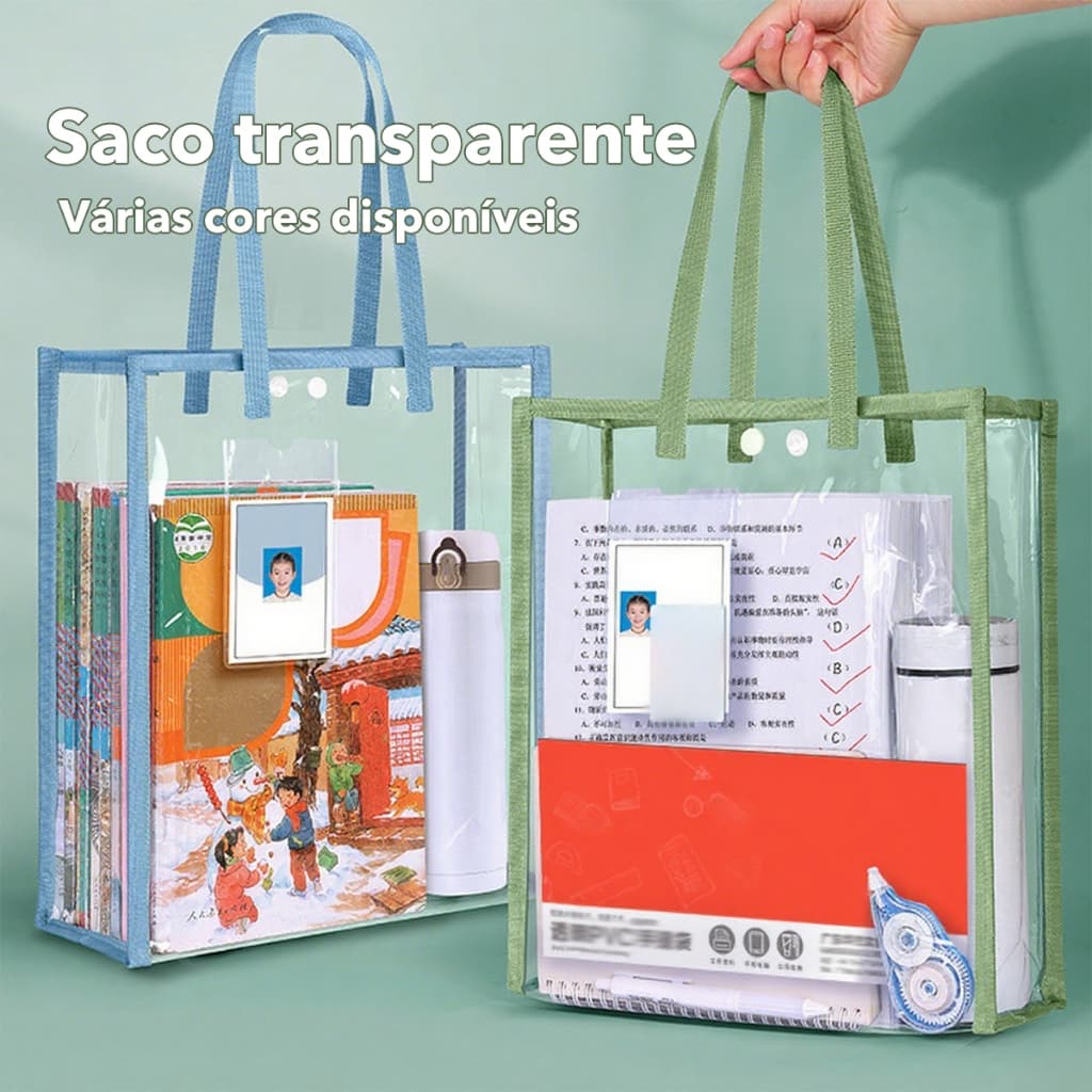 Bolsa transparente, bolsa especial para exames, bolsa de estudante, bolsa para livros, bolsa para guardar arquivos de pa