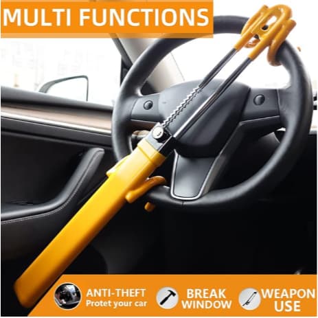 Trava Antifurto para Volante Carro Cinto Segurança Veiculo 2 Chaves