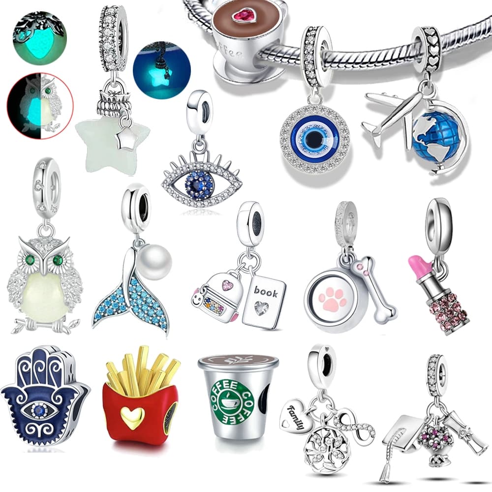 Berloque Prata 925 Pingente Charmes Charm Amuletos Dangle charms fit Pulseira Bracelete