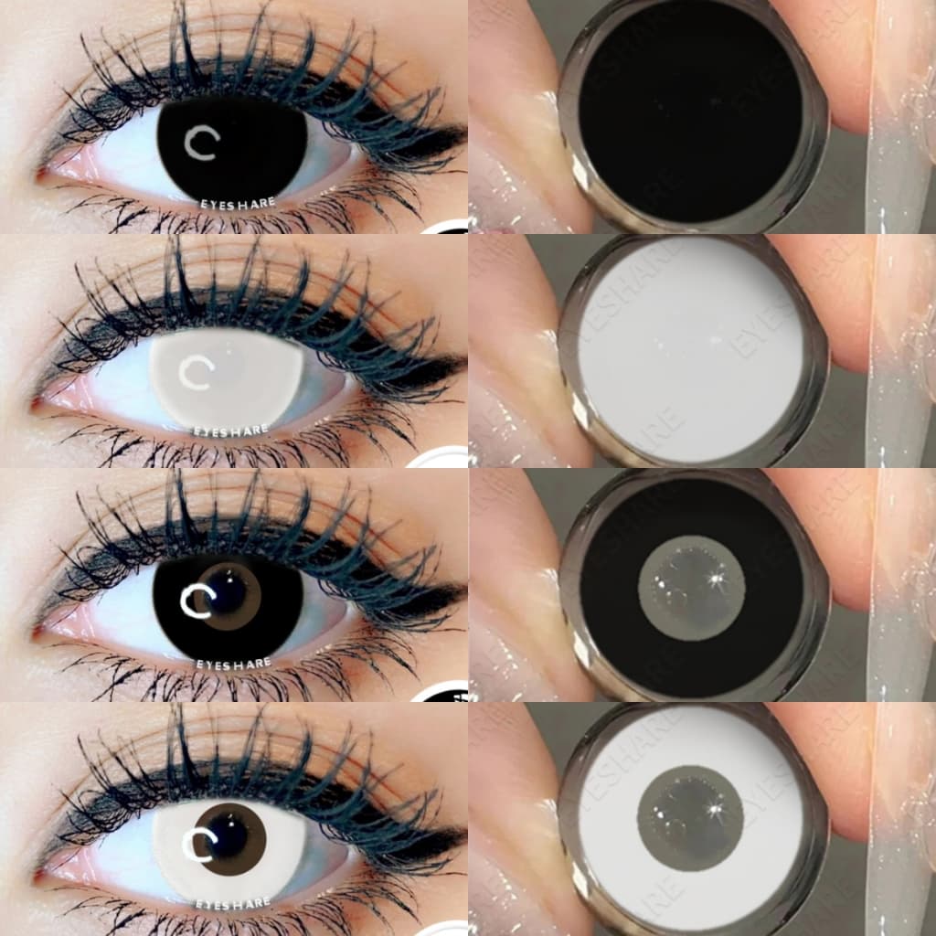 EYESHARE Louco Halloween Magister Anime Cosplay Lente De Contato De Branco Preto Vermelho