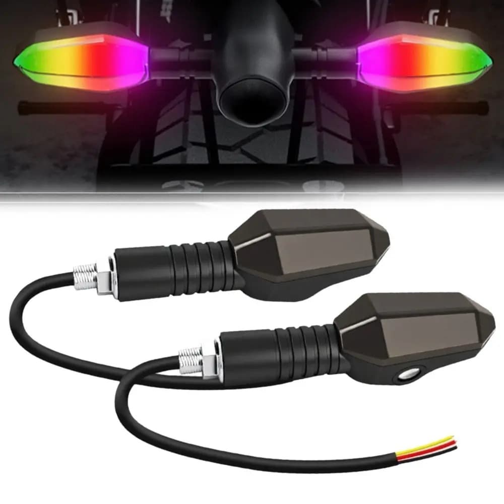 Motocicleta LED turn signal light universal DRL Cor Âmbar Fluindo Piscando Luz Indicadora Da Cauda De Projeção Par