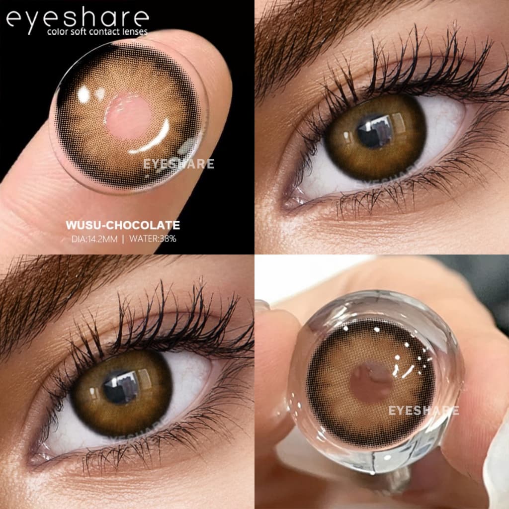 EYESHARE 2pcs Contatos Coloridos Marrom CHOCOLATE Olhos Cosméticos Maquiagem Lentes De Contato Coloridas Naturais Softle