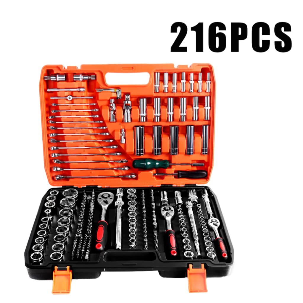 Kit 108/216 Chave Catraca Soquete Caixa De Ferramentas 1/2 CR-V Aço Conjunto De Soquetes Profissionais