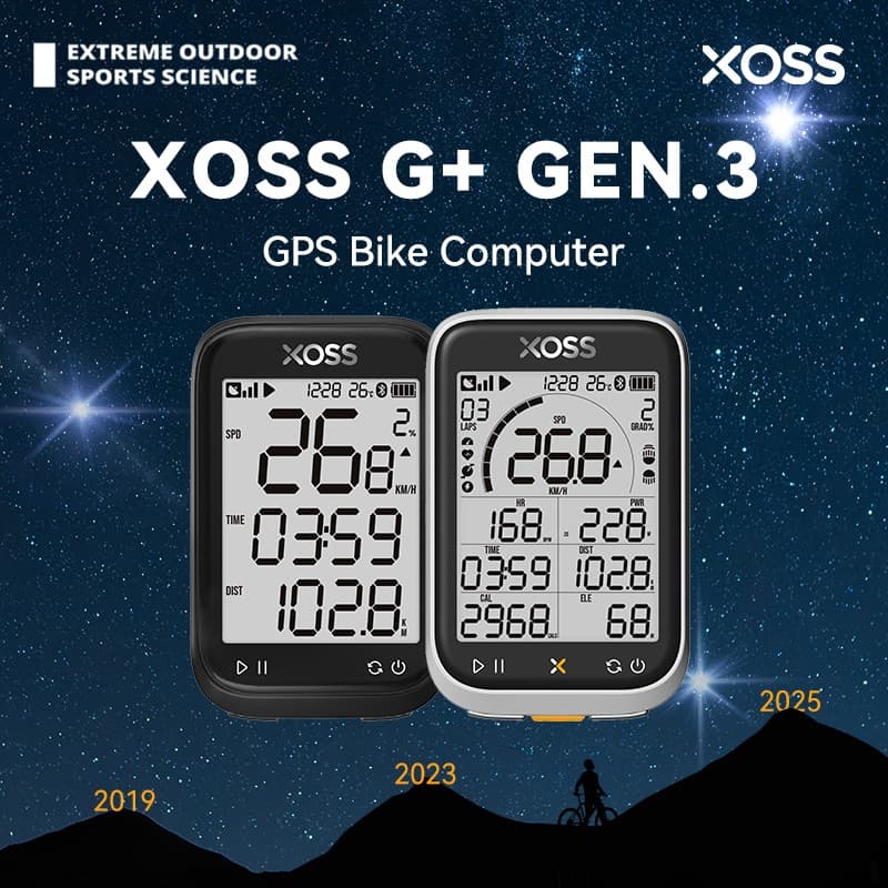 XOSS G3 + G3 Plus Velocímetro Bicicleta Sem Fio À Prova De Água IP67 GPS 2.8 Polegadas LCD G + Gen . 3