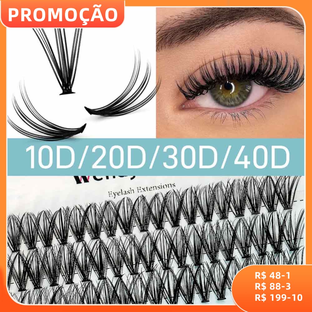 WENDY Cílios Caixa/60 Cluster 10D 20D 30D 40D Individuais DIY De Cachos Maquiagem Profissional Cilios Para Extensão