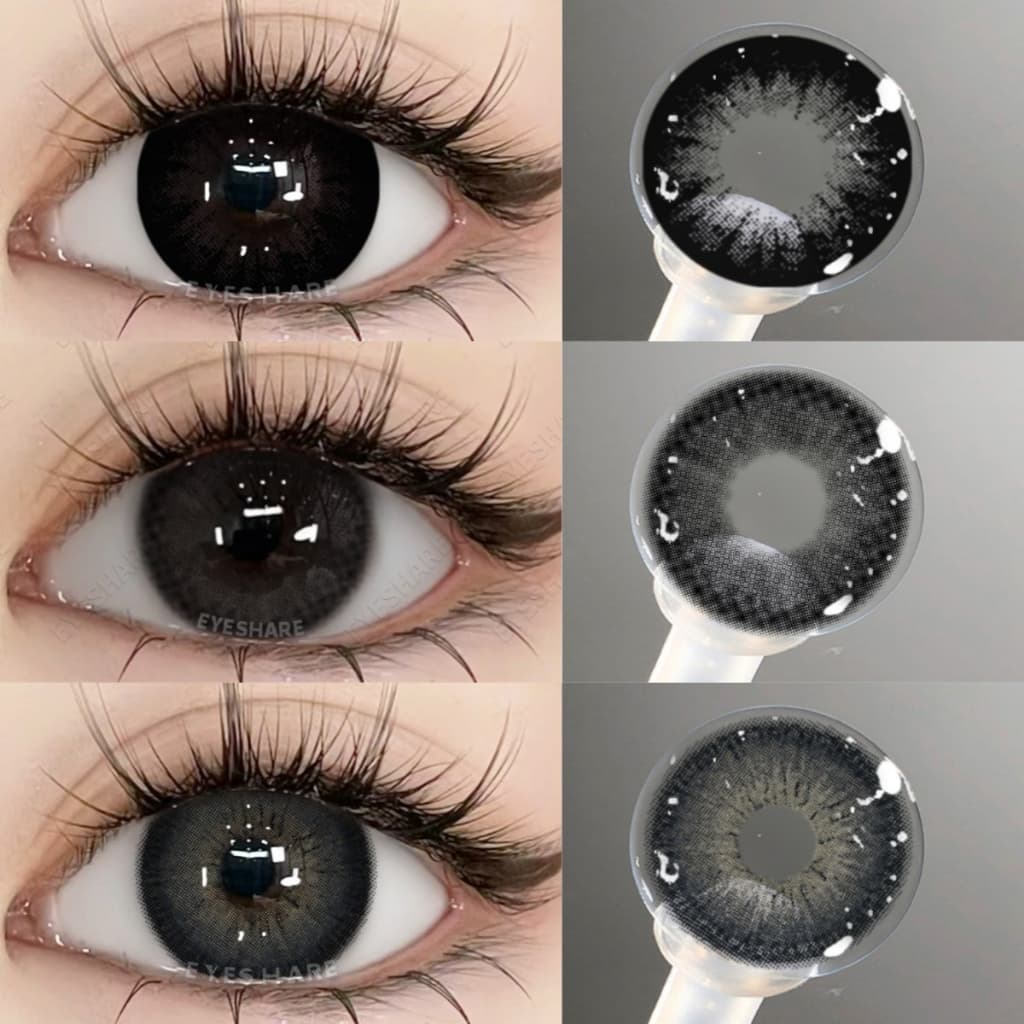 Eyeshare Beautyeye Lente De Contato Preta 1 Par De Lentes Coloridas De Olhos Grandes De 14.5 Mm Disponíveis Para Um Ano 