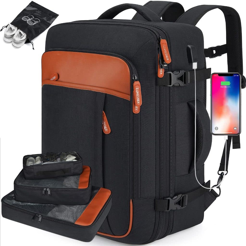 Bolsa Executiva 4 Em 1 Grande Mochila De Viagem Antifurto Para Laptop Tomada De Cabo USB