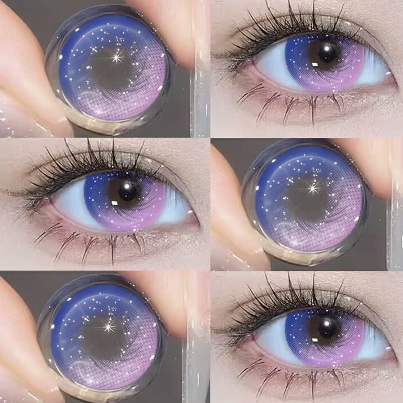 EYESHARE Envio Do Brasil Galaxy Roxo Rosa Lente De Contato 1Pair Natureza 14.2mm Anual Fast Dhip