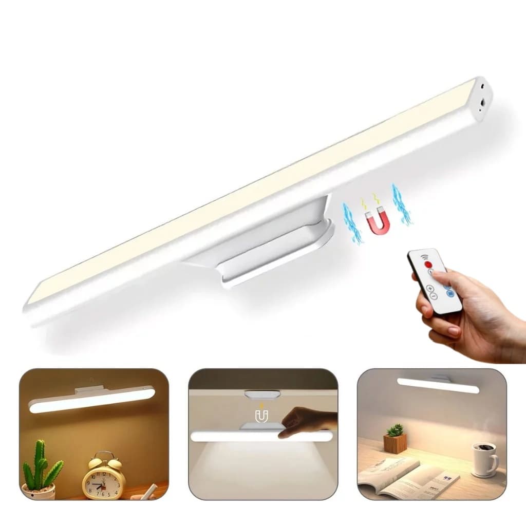 Luminária De Led Sobrepor Bastão Recarregável Sem Fio Com Suporte Magnético E Touch 3 cores com Controle Remoto