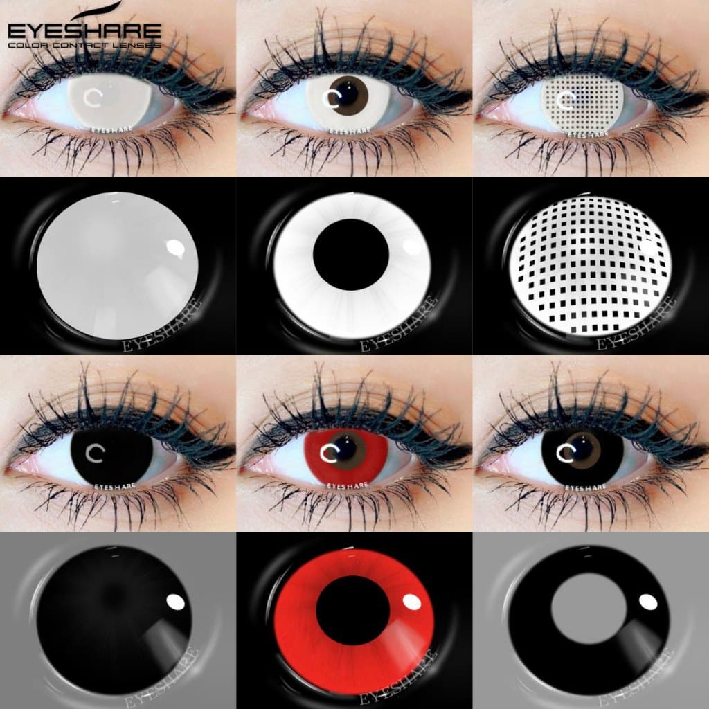 EYESHARE Envio Do Brasil Cosplay Lentes De Contato Coloridas Para Olhos 2 Peças Halloween Anime Beleza Anual