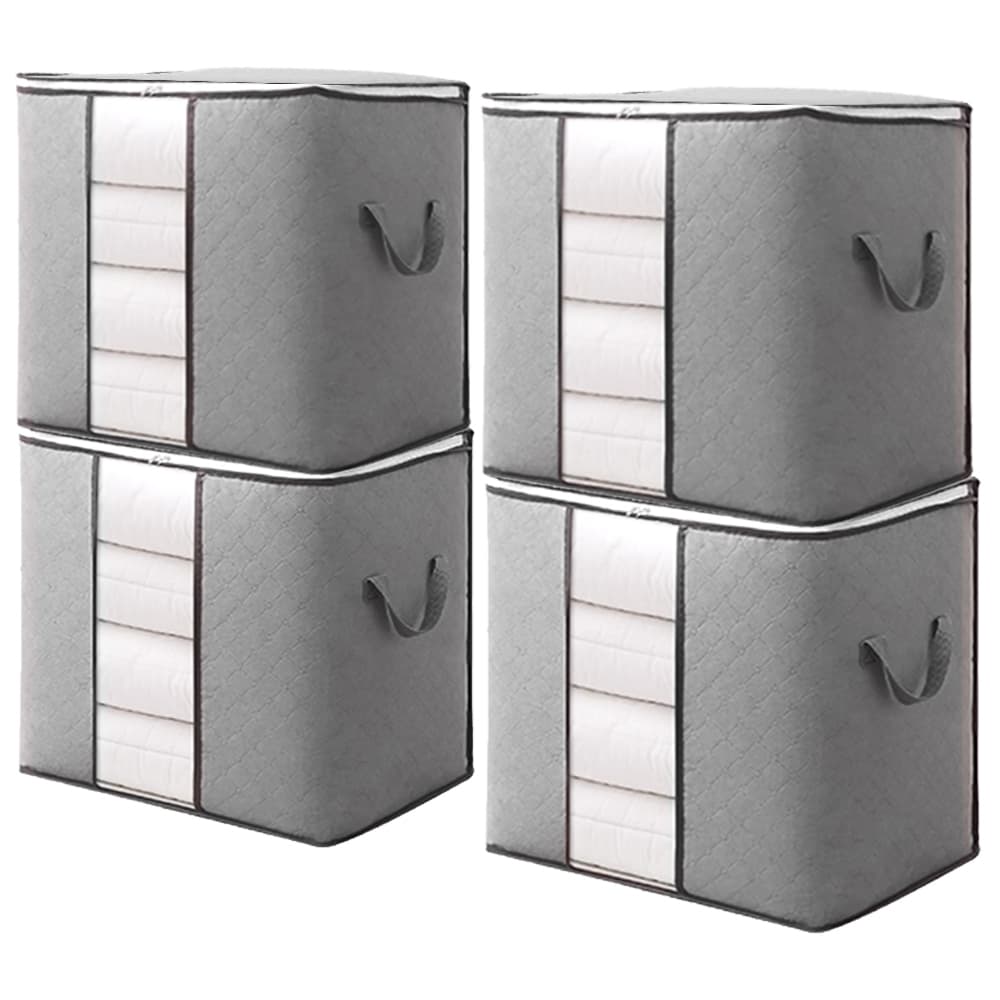 4UN Caixa Saco Organizador Edredom Cobertor Guarda Roupa Armário Anti-Poeira Umidade Multiuso