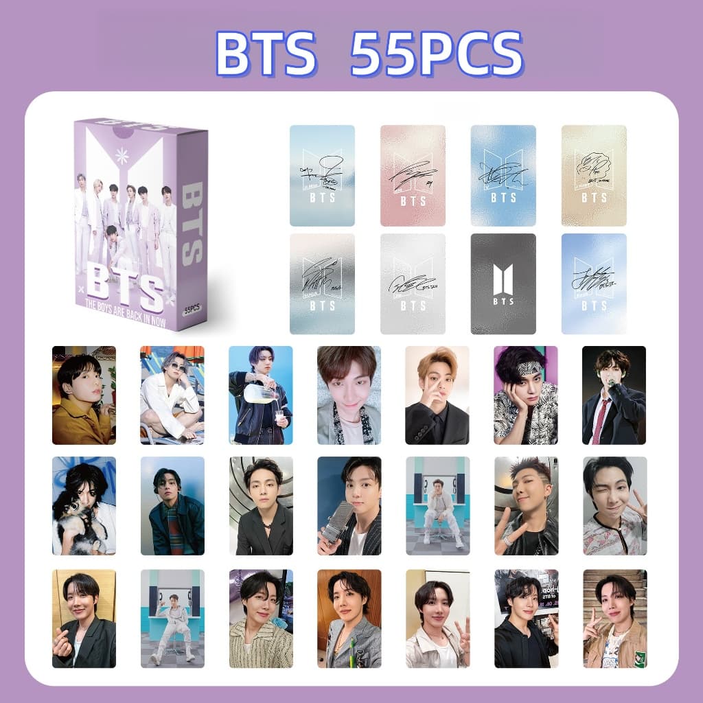 55pcs/box JIN ECHO Laser Holograma Cartões Lomo V Kim Tae Hyung Jung Kook Solo Álbum Layover Sete Suga RM J-HOPE Tour JI
