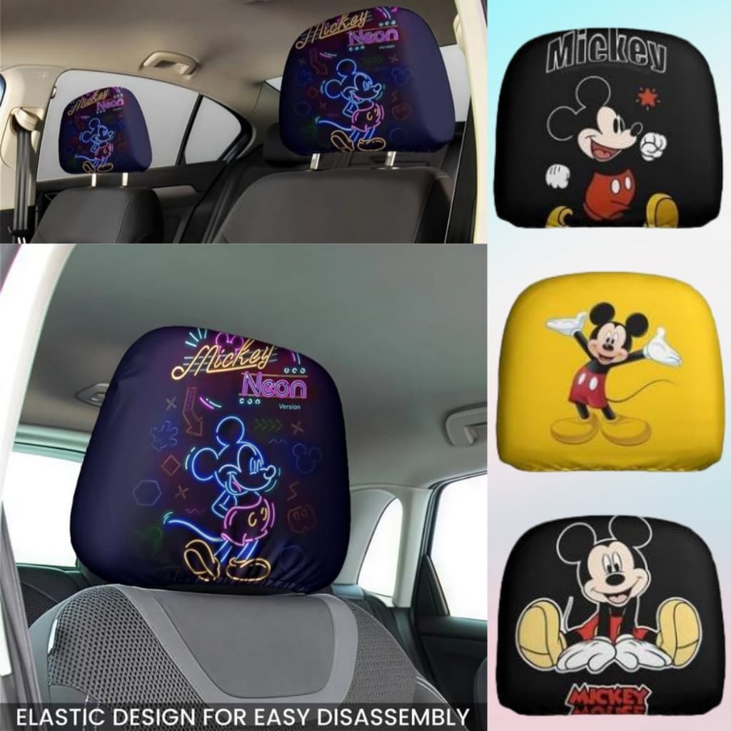 Capa Para Encosto De Cabeça De Carro Mickey Mouse 2 Peças