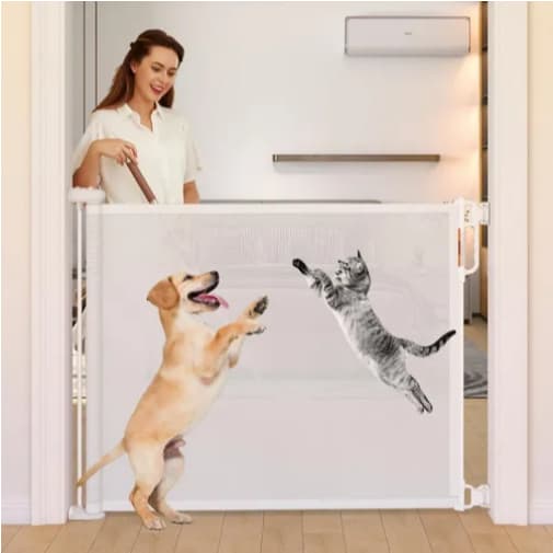 Portão Segurança Tela Retrátil Infantil Pet Cães Extensível