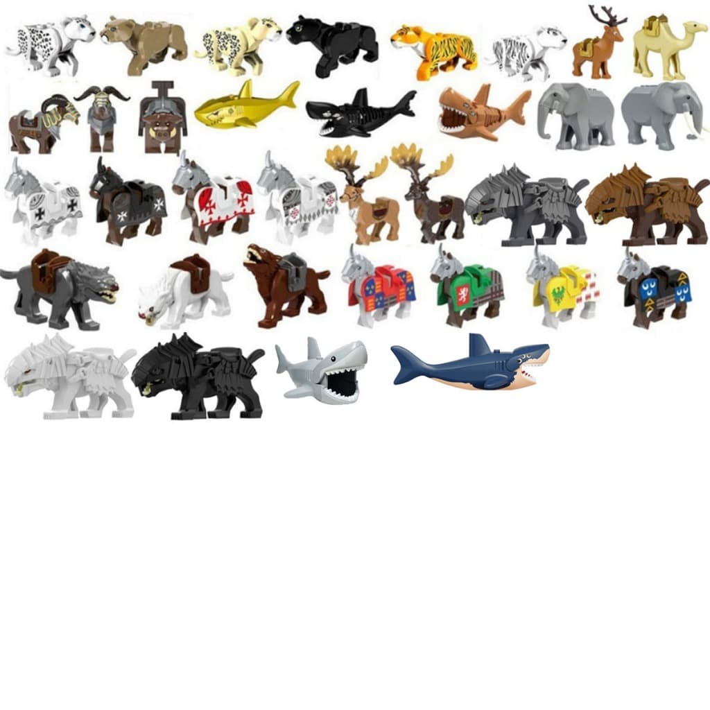 Selva Aventura Figuras De Animais Brinquedo Blocos De Construção Para Crianças Brinquedos De Educação Precoce Presentes 