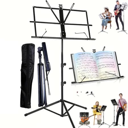 Estante Partitura Pedestal Musical Dobrável Tripé Apoiador