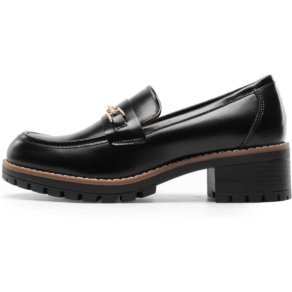 Mocassins Grossos Femininos , Sapatos Casuais De Negócios Elegantes Com Plataforma Confortável