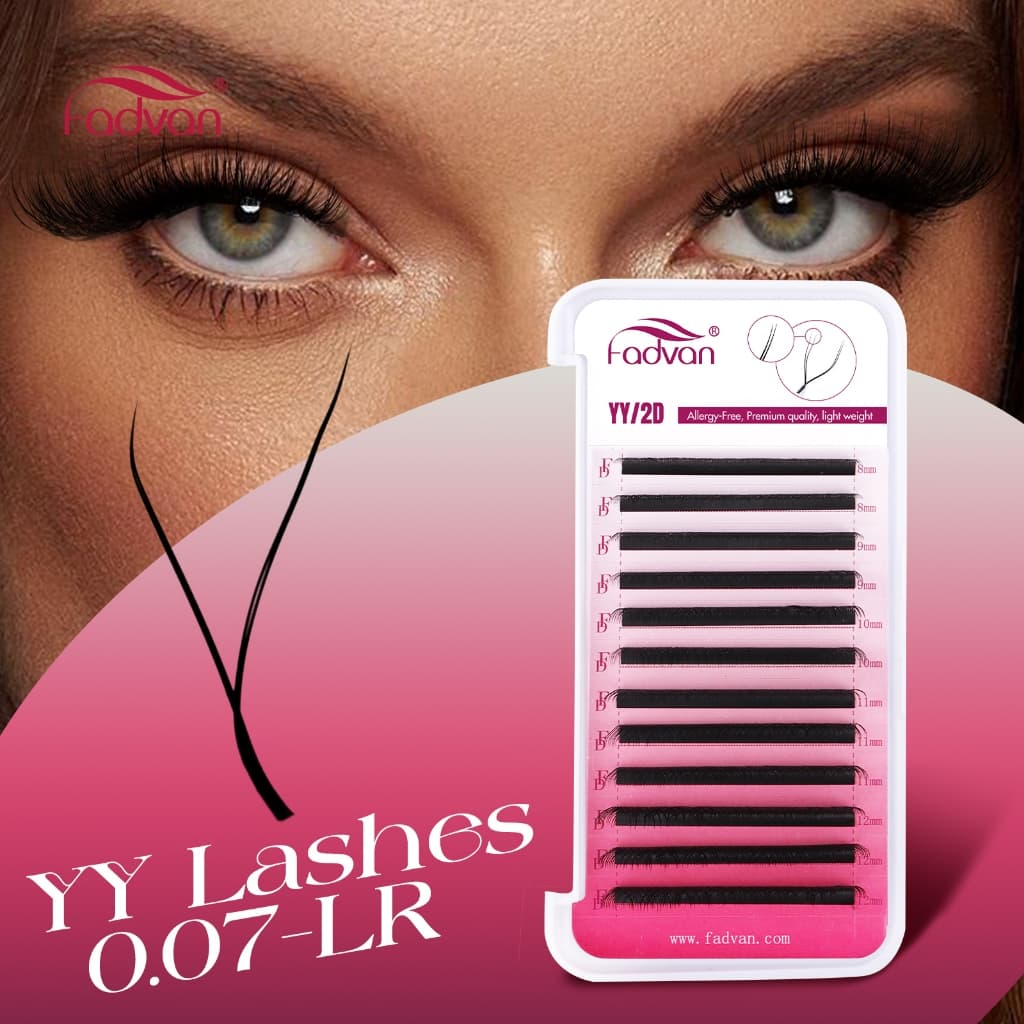 FADVAN Lashes LR LU YY Fox Style Volume Brasileiro Pré-Fabricado Fãs Extensão De Cílios