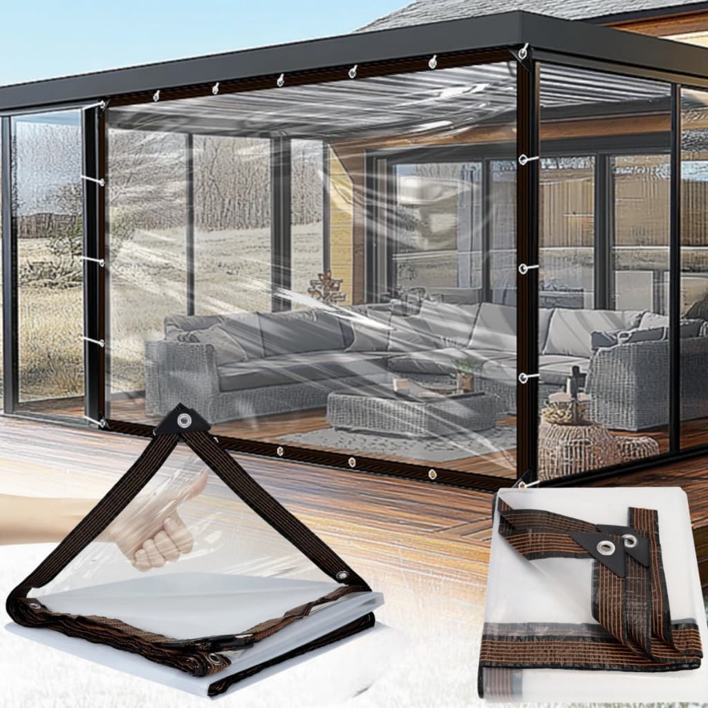 Lona Transparente Impermeável Reforçada Cobertura para Portas e Terraços Garagem e Proteção de Hortas