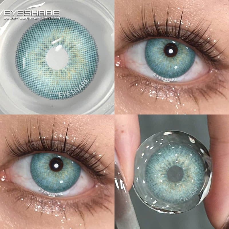 EYESHARE 1 Par De Lentes De Contato Coloridas , Olhos Naturais , Azuis Cinza , Cor Marrom , Cosméticos Anuais