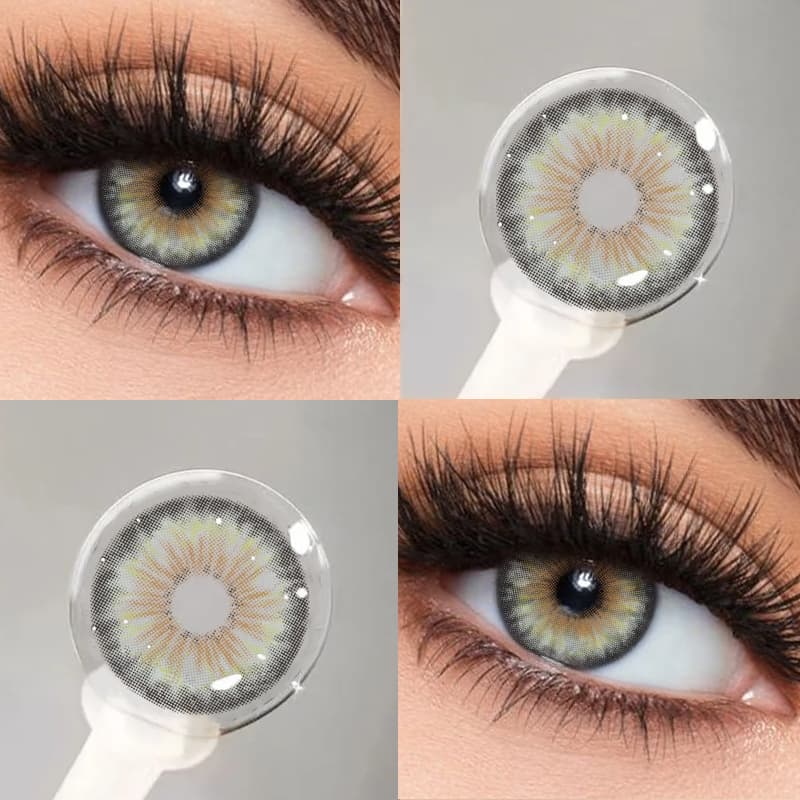 Lentes De Contato Coloridas Da Série Cleópatra Camadas Urbanas Azul/Cinza/Verde/Avel Uso Anual